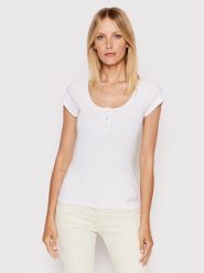 Guess Bluzka W2YP24 KBCO2 Biały Slim Fit. Białe bluzki damskie Guess, xxl, z aplikacjami, z wiskozy, bez ramiączek. Za 159.99 zł.