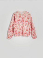 Wzorzysty sweter - wielobarwny. Swetry klasyczne damskie Reserved, l, z dzianiny, bez kołnierzyka. W wyprzedaży za 89.99 zł.