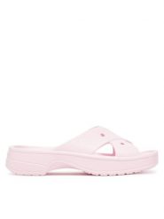 Crocs Klapki Cross Strap 210840 Różowy. Czerwone klapki damskie Crocs, bez wzorów, z tworzywa sztucznego, bez obcasa. Za 139.99 zł.