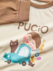 Longsleeve Pucio - kremowy. Białe koszulki dziewczęce Reserved, m, bez wzorów, z bawełny, bez ramiączek. Za 39.99 zł.