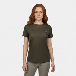 Koszulka damska merino Alpinus Otago. Zielone t-shirty damskie Alpinus, m, z aplikacjami, z dzianiny, bez kołnierzyka. Za 149.00 zł.