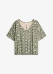 Koszulka oversize z miękkiej mieszanki wiskozy. Brązowe bluzki damskie bonprix, bez wzorów, z wiskozy, bez kołnierzyka, bez ramiączek. Za 79.99 zł.