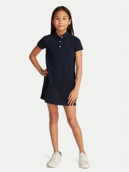 Tommy Hilfiger Sukienka codzienna Essential KG0KG08564 D Granatowy Regular Fit. Niebieskie sukienki dziewczęce Tommy Hilfiger, bez wzorów, z bawełny, bez ramiączek. Za 309.99 zł.