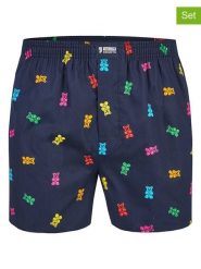 Happy Shorts Bokserki (3 pary) w kolorze granatowym rozmiar: M. Niebieskie bokserki męskie Happy Shorts, bez wzorów, z bawełny. Za 83.03 zł.