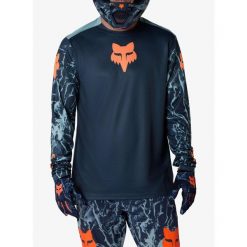 Bluza rowerowa męska Fox Ranger LS Jersey Img Print. Niebieskie bluzy sportowe męskie FOX, bez wzorów, z jersey, sportowe, bez kołnierzyka, bez ramiączek. Za 247.49 zł.