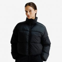 Kurtka Crop damska Lifetech. Czarne kurtki damskie Decathlon, na zimę, s, bez wzorów, z materiału, bez kaptura. Za 219.99 zł.