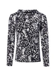 Marc Cain koszulka z długim rękawem Kobiety Bawełna czarny, 42. Czarne t-shirty damskie Marc Cain, bez wzorów, z bawełny, bez kołnierzyka. Za 949.95 zł.