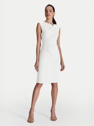 Swing Sukienka koktajlowa 5AI16700 Biały Slim Fit. Białe sukienki damskie Swing, bez wzorów, z syntetyku, wizytowe, bez kołnierzyka, bez ramiączek. Za 439.99 zł.