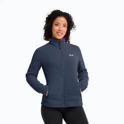Bluza polarowa damska Jack Wolfskin Taunus 100 Full Zip. Niebieskie bluzy bez kaptura damskie Jack Wolfskin, s, z materiału. Za 239.99 zł.