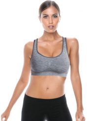 Active-fit Biustonosz sportowy w kolorze szarym rozmiar: M/L. Szare biustonosze sportowe damskie Active-fit, bez wzorów, z materiału. Za 61.46 zł.