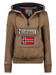 Geographical Norway Bluza "Gymclass" w kolorze jasnobrązowym rozmiar: XXL. Brązowe bluzy z kapturem damskie Geographical Norway, xxl. Za 105.38 zł.
