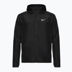 Kurtka do biegania męska Nike Repel Miler. Czarne kurtki treningowe męskie Nike, m, bez wzorów, do biegania. Za 319.99 zł.