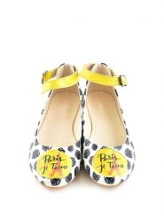 Goby Baleriny w kolorze biało-czarno-żółtym rozmiar: 35. Białe baleriny damskie Goby, bez wzorów, z materiału, bez obcasa. Za 165.99 zł.