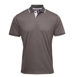 Męska Koszulka Polo Coolchecker Contrast. Szare koszulki polo męskie PREMIER, m, bez wzorów, bez ramiączek. Za 85.99 zł.