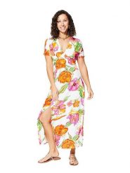 Ipanima Sukienka w kolorze białym ze wzorem rozmiar: 34/36. Białe sukienki damskie Ipanima, bez wzorów, bez kołnierzyka, bez ramiączek, midi. Za 78.99 zł.