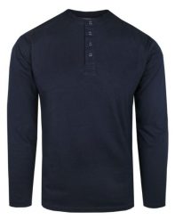 Koszulka z Dł. Rękawem, Dekolt na Guziki - Pako Jeans - Granatowa. Niebieskie koszulki męskie z długim rękawem Pako Jeans, m, z bawełny. Za 129.00 zł.