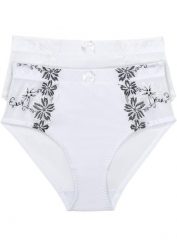 Figi wyszczuplające (2 pary). Białe bielizna wyszczuplająca bonprix. Za 79.99 zł.