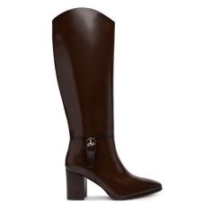 Kozaki LAUREN RALPH LAUREN. Brązowe kozaki damskie Lauren Ralph Lauren, bez obcasa, na słupku. Za 1,599.00 zł.
