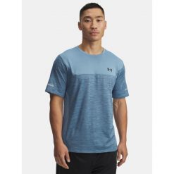 Koszulka T-Shirt Treningowy Męski Under Armour Szybkoschnący UA Tech. Niebieskie t-shirty męskie Under Armour, m, bez wzorów, bez kołnierzyka. W wyprzedaży za 88.09 zł.