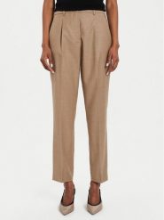 Weekend Max Mara Spodnie materiałowe Caldaia 2425136132 Beżowy Regular Fit. Brązowe spodnie materiałowe damskie Weekend Max Mara, bez wzorów, z materiału. Za 479.99 zł.