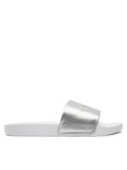 Calvin Klein Jeans Klapki Slide Ny Pearl YW0YW01243 Srebrny. Szare klapki damskie Calvin Klein Jeans, bez wzorów, z jeansu, bez obcasa. Za 179.99 zł.