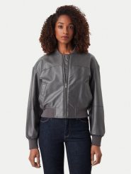 Guess Jeans Kurtka bomber W6YL01 W2525 Szary Regular Fit. Szare kurtki damskie Guess Jeans, xxl, z aplikacjami, z jeansu, bez kaptura. Za 649.99 zł.