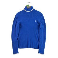 Second life - Damski sweter z golfem - Stan bardzo dobry. Niebieskie golfy damskie Ralph Lauren, bez wzorów, bez ramiączek. Za 135.32 zł.