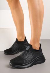 Czarne Buty Sportowe Sneakersy na Tłoczonej Platformie z Elastyczną Cholewką Velmio. Czarne buty sportowe na co dzień damskie Renee, bez wzorów, z jeansu. Za 74.99 zł.
