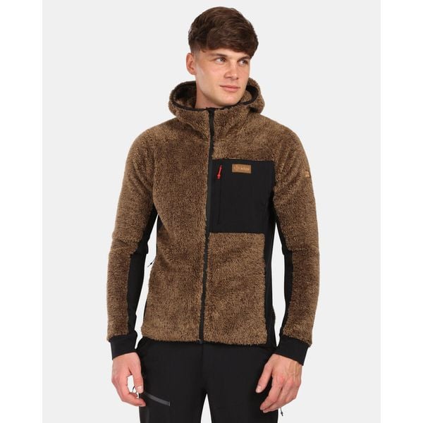 Męska polarowa bluza z kapturem Kilpi NORKA-M. Brązowe bluzy z kapturem męskie Kilpi, m, z polaru. Za 427.22 zł.