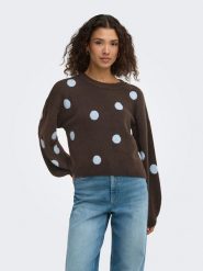 ONLY Sweter w kolorze brązowym rozmiar: XS. Brązowe swetry klasyczne damskie Only, xs, bez kołnierzyka. Za 100.45 zł.