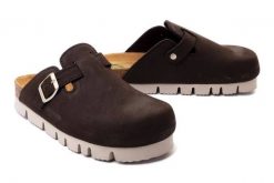 DR. BRINKMANN 600018-09 anthrazit, klapki profilatyczne damskie. Brązowe klapki damskie Dr. Brinkmann, bez wzorów, ze skóry, bez obcasa. Za 155.94 zł.