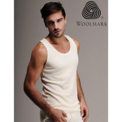 Koszulka termoaktywna męska Woolona 100% wełna merino bez rękawów. Brązowe bielizna termoaktywna męska WOOLONA, m, bez wzorów, z wełny. W wyprzedaży za 162.00 zł.