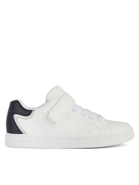 Geox Sneakersy J Eclyper J36LSA 000BC C0404 M Biały. Białe buty sportowe chłopięce Geox, bez wzorów, ze skóry, bez zapięcia. Za 139.99 zł.