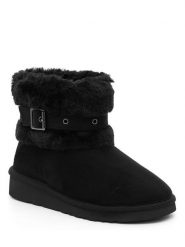 ISLAND BOOT Botki zimowe "Fabya" w kolorze czarnym rozmiar: 39. Czarne botki damskie Island Boot, na zimę, z materiału, bez obcasa, bez zapięcia. Za 175.67 zł.