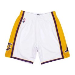 Krótka autentyczna NBA Los Angeles Lakers alternate 2009/10. Białe szorty męskie Mitchell & Ness, bez wzorów, z bawełny. Za 642.50 zł.