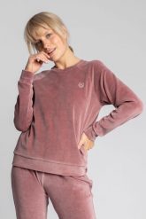 Pluszowa Bluza Haftem - Różowa. Czerwone bluzy bez kaptura damskie MOE, l, z bawełny. Za 269.90 zł.