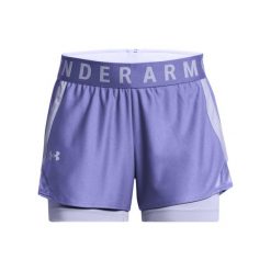 Damskie szorty 2 w 1 Under Armour Play Up. Niebieskie spodenki sportowe damskie Under Armour, bez wzorów, sportowe. Za 150.99 zł.