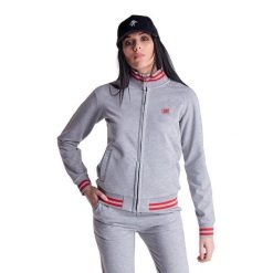 Bluza z bawełna z kaptur na co dzień na siłownię. Szare bluzy sportowe damskie LEONE 1947 APPAREL, s, bez wzorów, z bawełny, bez ramiączek, bez kaptura. Za 218.92 zł.