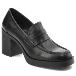 Czarne Półbuty Nessi Gustowne Buty Na Obcasie. Czarne półbuty damskie Nessi, bez wzorów, biznesowe, bez obcasa, na obcasie. Za 439.00 zł.