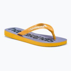 Japonki Havaianas Top Logomania 2. Fioletowe klapki damskie Havaianas, bez wzorów, bez obcasa. Za 119.99 zł.