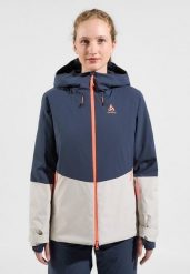 Kurtka narciarska damska Odlo insulated SKI BLUEBIRD S-THERMIC. Niebieskie kurtki damskie Odlo, s, bez wzorów, z materiału, bez kaptura. Za 1,614.99 zł.