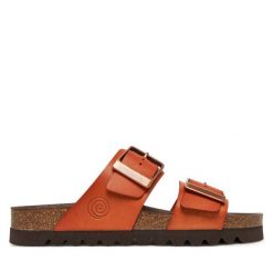 Klapki Dr. Brinkmann. Brązowe klapki damskie Dr. Brinkmann, bez wzorów, bez obcasa. Za 419.99 zł.
