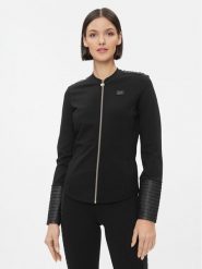 EA7 Emporio Armani Bluza 6RTM32 TJRLZ 1200 Czarny Regular Fit. Czarne bluzy bez kaptura damskie EA7 Emporio Armani, s, z wiskozy. Za 409.99 zł.