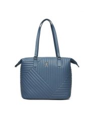 Tommy Hilfiger Torebka Poppy Reform Tote Qu AW0AW17013 Niebieski. Niebieskie torebki klasyczne damskie Tommy Hilfiger, bez wzorów, ze skóry, bez dodatków. Za 529.99 zł.