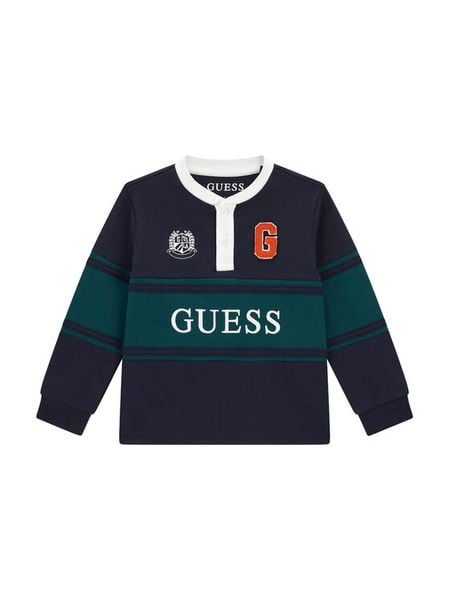 Guess Bluzka N6YI16 6K4432 Granatowy Regular Fit. Niebieskie t-shirty chłopięce Guess, z aplikacjami, z bawełny, bez ramiączek. Za 134.99 zł.