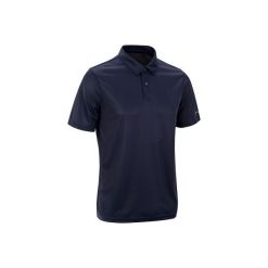 Koszulka polo tenisowa Dry100 męska. Niebieskie koszulki polo męskie ARTENGO, m, bez wzorów, z materiału, bez ramiączek. Za 19.99 zł.