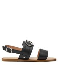 Liu Jo Sandały Saba 10 SA4123 P0102 Czarny. Czarne sandały damskie Liu Jo, bez wzorów, ze skóry, bez obcasa, na płaskiej podeszwie. Za 419.99 zł.