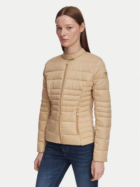 Guess Kurtka przejściowa W6YL16 W2891 Beżowy Slim Fit. Brązowe kurtki damskie Guess, xs, z aplikacjami, z syntetyku, bez kaptura. Za 694.99 zł.