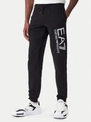 EA7 Emporio Armani Spodnie dresowe 7M001415 AF22266 UC001 Czarny Regular Fit. Czarne spodnie dresowe męskie EA7 Emporio Armani, bez wzorów, z bawełny. Za 449.99 zł.