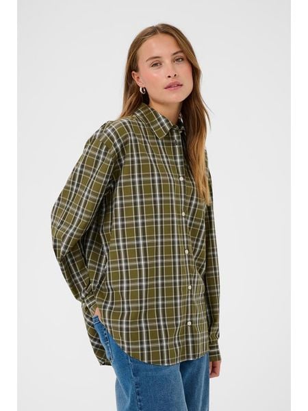 Kaffe Koszula w kolorze khaki rozmiar: 36. Brązowe koszule damskie Kaffe, bez wzorów, bez kołnierzyka, bez ramiączek. Za 137.10 zł.